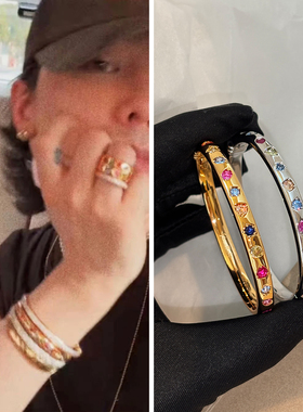 权志龙同款彩钻手镯女