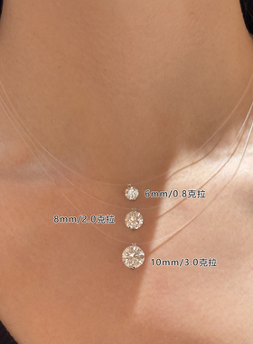 纯银明星同款莫桑钻石项链女