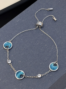 天然蓝色猫眼石手链女