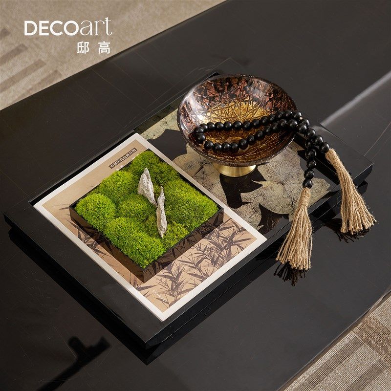 客厅摆件中式高级感2025新款小盘流苏长托盘壶洽谈区桌面办公室,淘宝优惠券,粉丝福利购,淘宝优惠卷