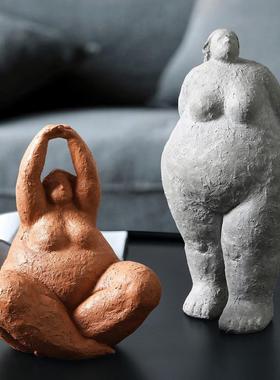 北欧抽象胖女人摆件客厅装饰品家居电视柜民宿样板房树脂工艺品