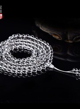 款多天然颗佛珠手串白水晶手链白珠子透明男女圈冰种10水晶原石8