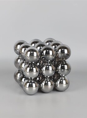 现代轻奢几何水晶球堆p艺术摆件办公室样板间酒柜茶几客厅家居装