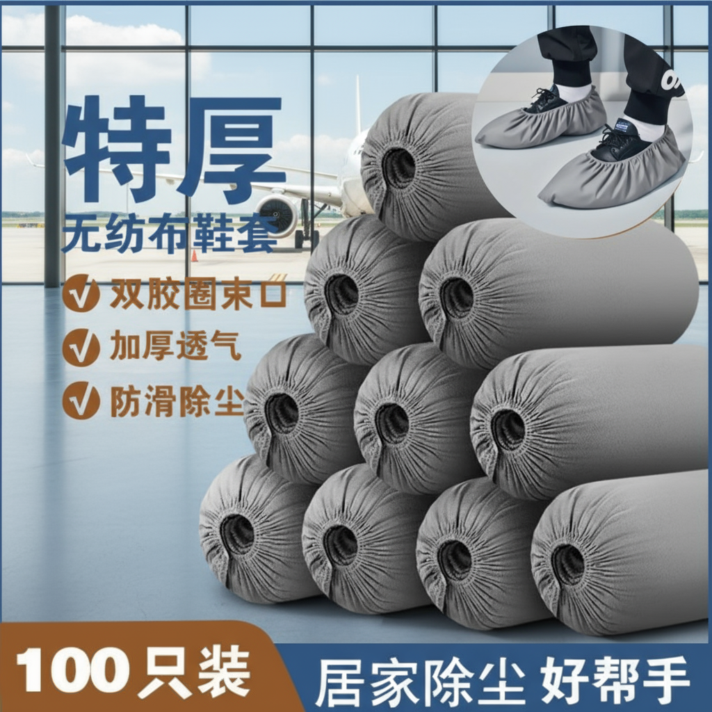 一次性鞋套室内加厚耐磨无纺布防尘防滑公司楼成人儿童脚套抽取式,淘宝优惠券,粉丝福利购,淘宝优惠卷