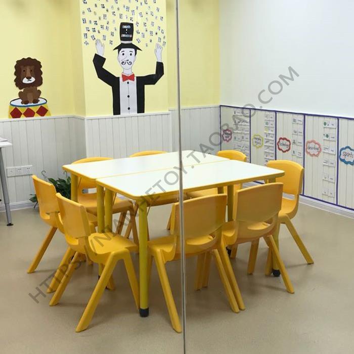 Yucai Kindergarten Tables and Chairs Children's Tables and Chairs Set Toddler Student Writing Study Table Handmade Painting Rectangular Table