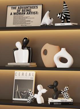 电视柜入户玄关柜高级感软装摆件轻奢现代客厅酒柜壁龛装饰品摆设