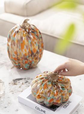 柏梵轻奢创意桌面琉璃摆件高档酒柜客厅电视柜小南瓜摆件家居装饰