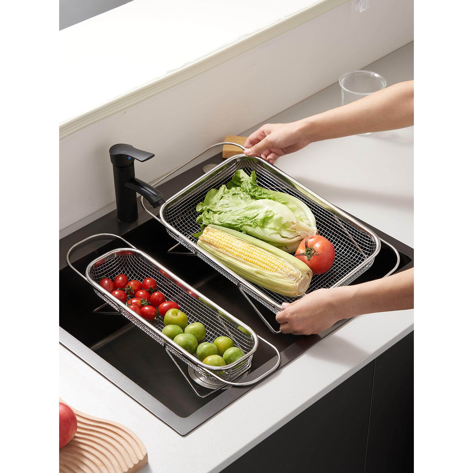 家用水槽沥水篮304不锈钢洗碗池洗菜盆伸缩厨房置物架碗碟收纳架,淘宝优惠券,粉丝福利购,淘宝优惠卷
