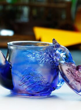 上摆件送人居适合饰品的精致眉梢喜客厅新礼物茶壶家庭琉璃迁搬家