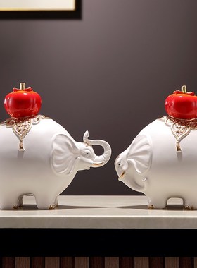 福财大象招财摆件轻奢高档工艺品客厅家居L电视柜玄关装饰新居礼