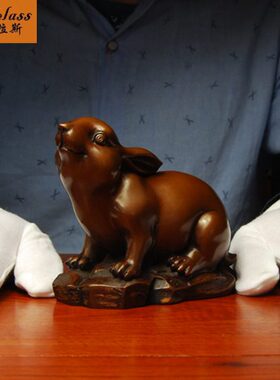 铜装饰礼品生日办公生兔子肖工艺品摆件班德拉斯兔摆件紫创意礼物