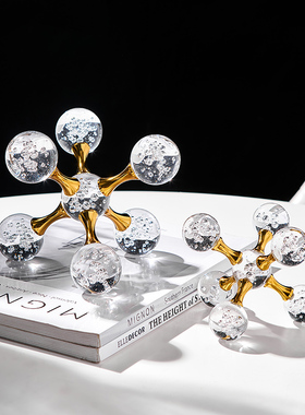 现代简约几何水晶桌面摆件客厅z玄关电视柜创意轻奢高档家居装饰