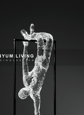 现代简约售楼处样板房间桌面装饰品E摆设家居创意透明人物雕塑摆