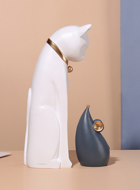 创意可爱猫和老鼠家居客厅电w视柜酒柜台面装饰品摆件乔迁新居礼