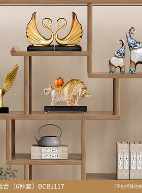 新中式办公室摆件轻奢q高档大气上档次工艺品老板茶室装饰品摆设