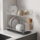 304 stainless steel kitchen dishes sink drain x rack bowl plate chopstick dish washing rack double-layer tableware countertop storage rack