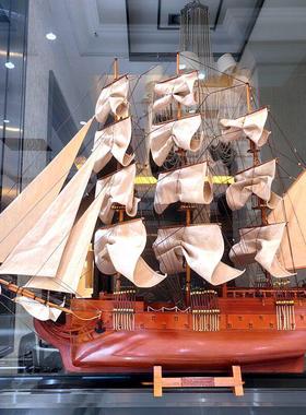 欧洲豪华高端帆船模型大型帆船饰品客厅新家开幕礼物木船