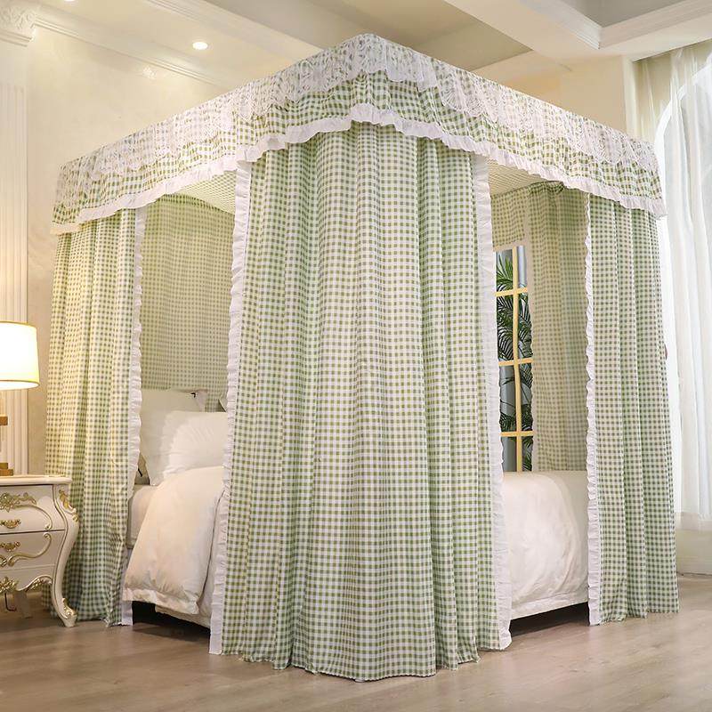 双层宫廷落地蚊帐家用卧室防尘顶遮光床帘一体式公主床幔防风保暖,淘宝优惠券,粉丝福利购,淘宝优惠卷