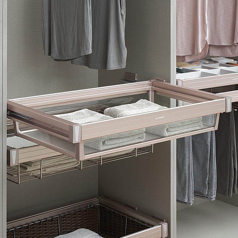 衣柜拉篮仿编藤篮阻尼收纳篮伸缩裤架衣帽间抽拉式缓冲衣物蓝,淘宝优惠券,粉丝福利购,淘宝优惠卷