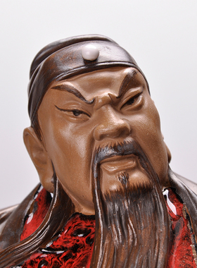 关公关二哥摆件陶瓷武财神关羽客厅酒柜电视柜玄关摆设中式工艺品