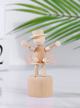 可爱卡通木质动物小鹿小摆件客厅卧室桌面玩偶摆件儿童房间装饰品