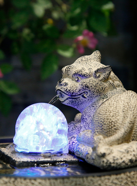 日进斗金流水生财摆件循环水景办公室前台茶室桌面高档开业礼品