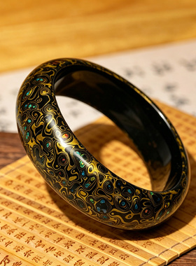 非遗博物馆漆器螺钿金箔大漆手镯