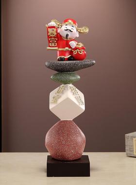 时来运转国潮五路财神爷小摆件玄关酒柜电视柜装饰品乔迁新居礼物