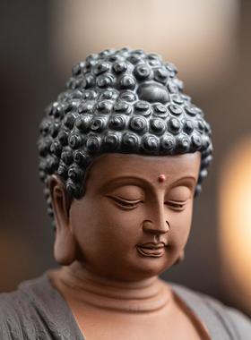 久造新中式禅意半身如来佛摆件个性创意桌面小摆设玄关微景观造景