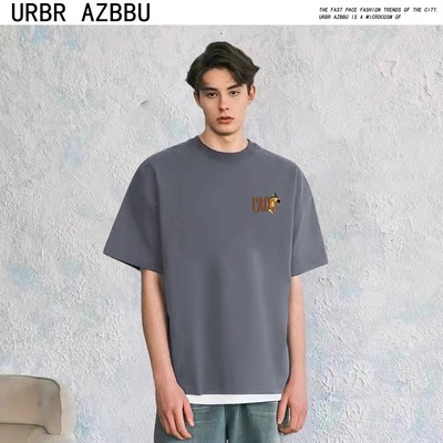 URBRAZBBU官方2025年夏季新款短袖t恤情侣上衣男女短袖纯棉T恤