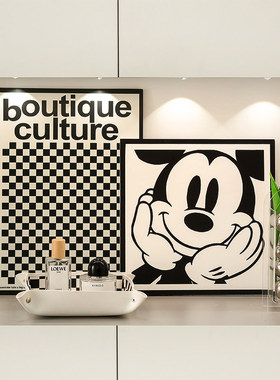 电视柜摆件米奇装饰画轻