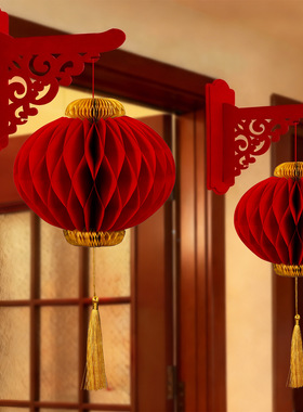 马年2026红色灯笼门挂