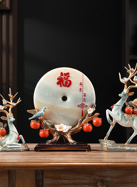 事事如意福鹿摆件高端创意流沙客厅电视J柜玄关装饰品乔迁新居礼