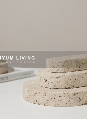 欧式轻奢卧室书房书本收纳黄洞石叠层书挡摆件创意高端Z工艺品摆