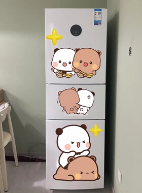 卡通一二布布可爱图案冰箱贴纸厨房瓷砖玻璃门窗墙上装饰遮丑贴画