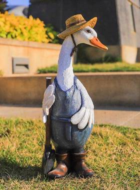 可爱创意情侣鸭摆件超市美陈货架顶层陈列点缀客厅桌面家居装饰品