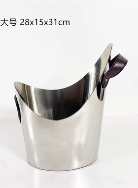 高级感轻奢样板间冰桶花器插花器托盘摆件酒店大堂客厅玄关饰品