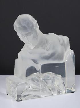 人像雕塑艺术品摆件透明人树脂样板房酒柜售楼处装饰品创意摆设