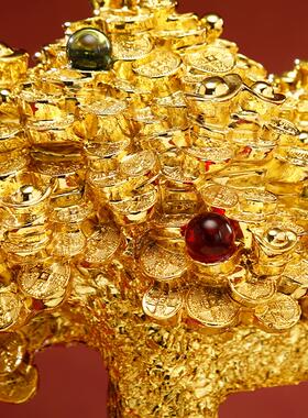 吉祥缘招财发财树摇钱树摆件工艺品客厅店铺收银台装饰品开业