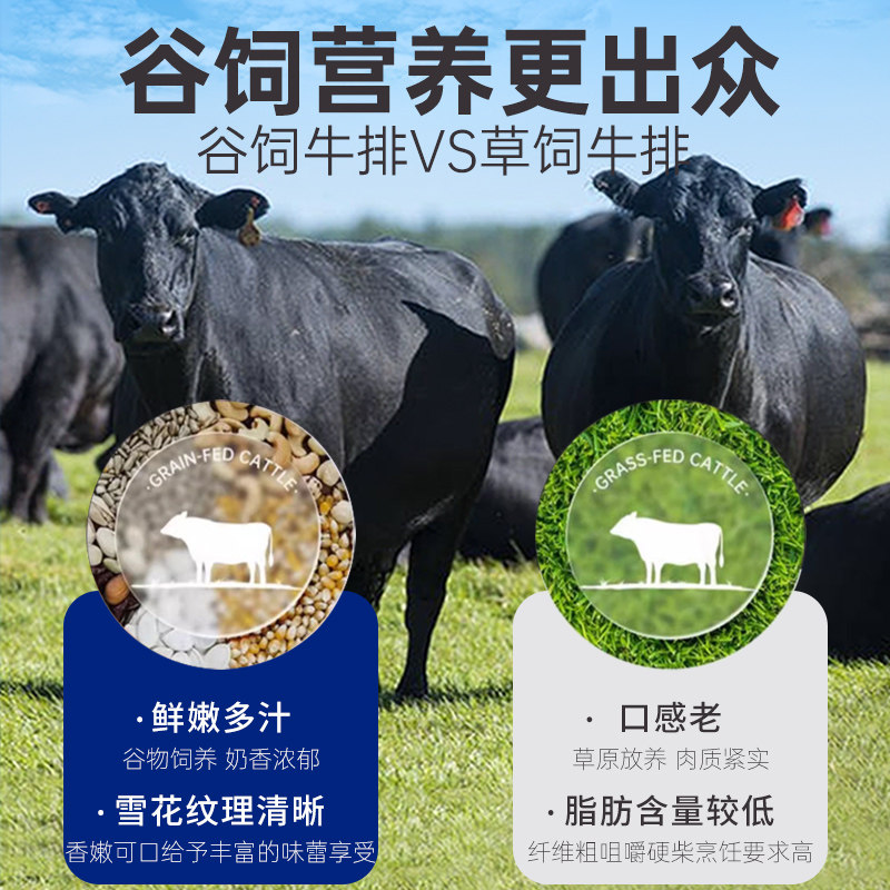 整切牛排套餐牛排谷饲新鲜雪花西冷牛扒眼肉家庭牛排西餐生鲜食材