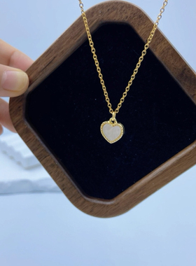 爱心贝母项链女韩冷淡风简约百搭锁骨链轻奢小众颈链