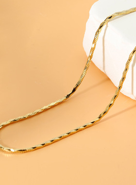 925纯银项链意大利蛇骨链锁骨链百搭ins风冷淡风女高级感