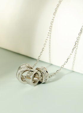 LALACHIC925纯银项链LOVE摩斯密码同款锁骨链轻奢送人生日礼物