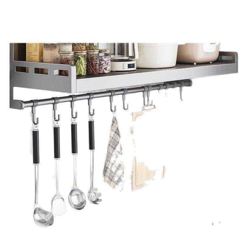 厨房置物架多功能微波炉烤箱架壁挂式免打孔上墙家用调味料收纳架,淘宝优惠券,粉丝福利购,淘宝优惠卷