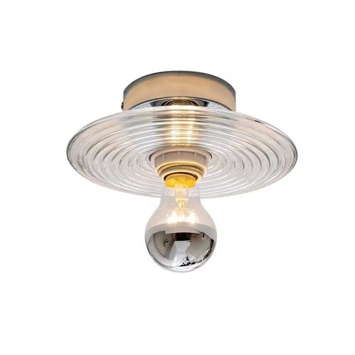 波纹简约壁灯中古风玻璃设计师调性背景墙过道玄关走廊装饰吸顶灯 - 图2