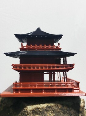 古风造景小摆件假山奇石盆景微景观中式古建筑流水陆溪流鱼缸鱼池
