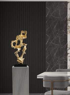 酒店会所售楼处雕塑艺术品简约现代抽象透明树脂装饰品玄关桌摆件