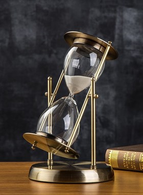 时间旋转沙漏计时器摆件 创意生日礼物 客厅酒柜办公桌家居装饰品