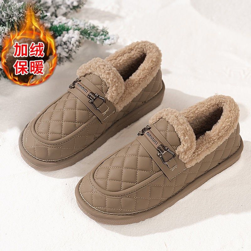 2024新款冬季妈妈女鞋棉鞋女秋加绒一脚蹬豆豆鞋外穿保暖休闲板鞋,淘宝优惠券,粉丝福利购,淘宝优惠卷