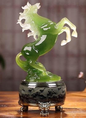 水晶马摆件工艺品马到成功家居客厅办公室创意装饰品办公桌小摆设
